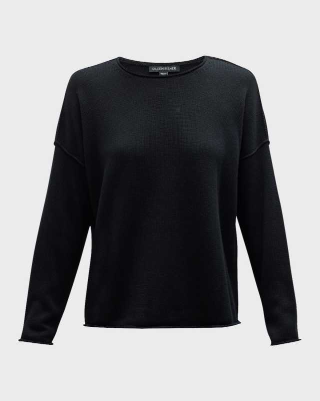 Crewneck Drop-Shoulder Knit Pullov